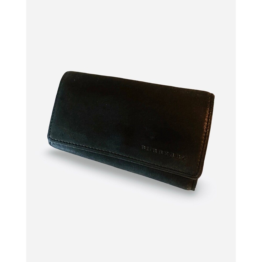 Burberry Vintage Black Leather Key Case Wallet Holder – Authentic 4.5x3